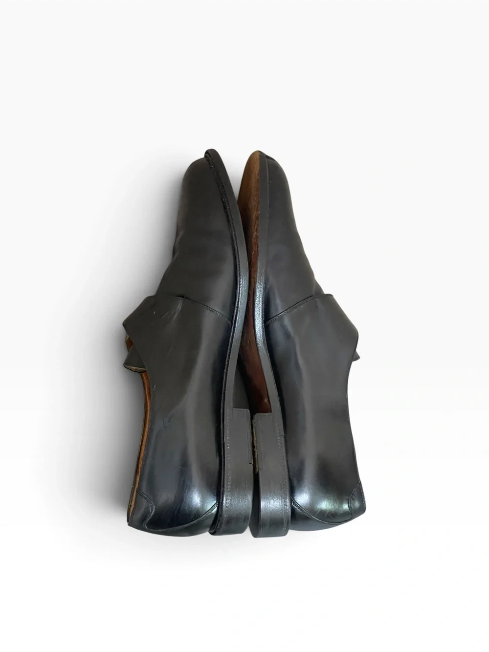 Salvatore Ferragamo Vintage Mens Black Leather Single Monk Strap Dress Shoes 10D